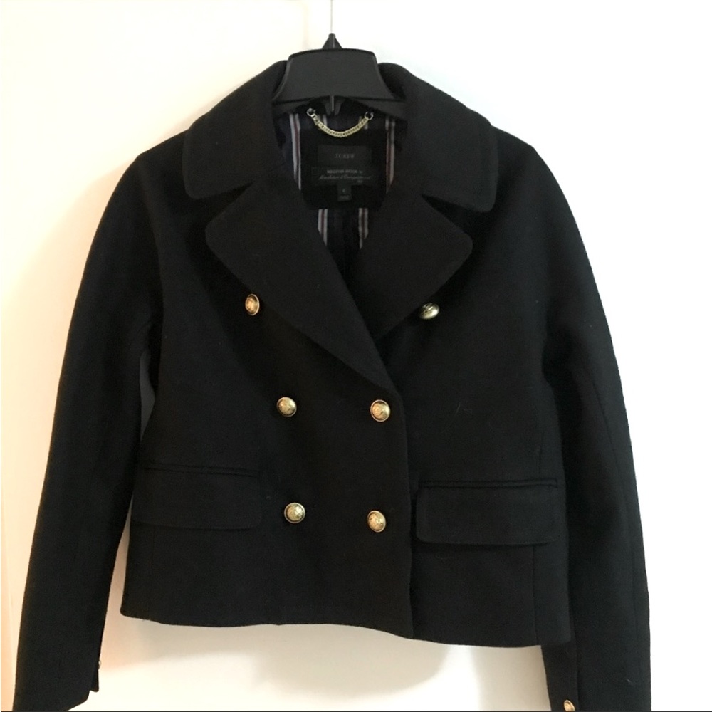 NWOT J. Crew Double Breasted Short Pea Coat